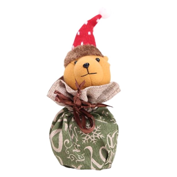 bolsa de regalo con lazo de arpillera de navidad bolsa de manzana fiesta de navidad favor oso