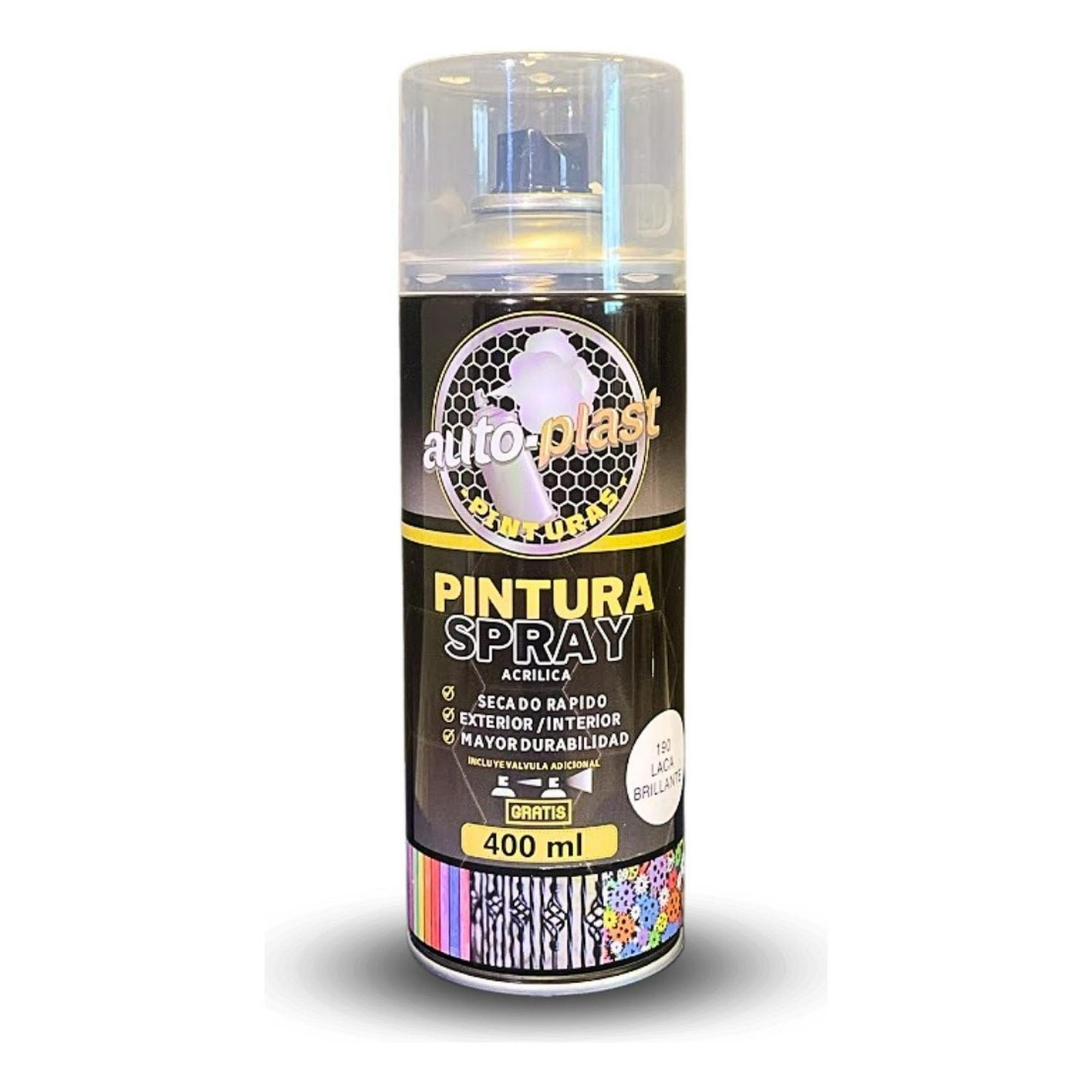 Barniz Spray Acrílico Multiuso 400 Ml Autoplast 2 Válvulas Blanco