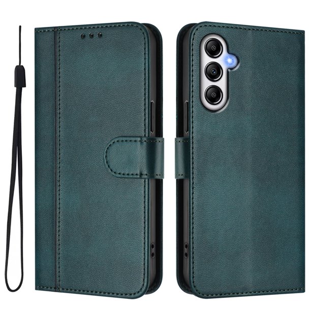 Funda Cartera para samsung galaxy A35 Protección 360° con Ranuras para Tarjetas y Soporte Verde