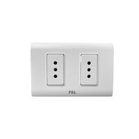 Pack X2 Enchufe Doble Fsl 10A F8A-2163 Para Panel – Uso Residencial Y Comercial