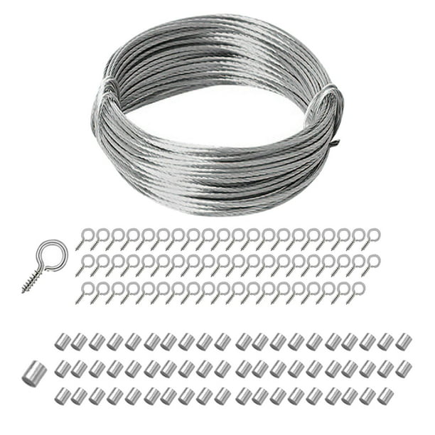 Alambre Para Colgar Cuadros, Colgadores De Cuadros Resistentes Para Pinturas, Obras De Arte, Espejo, Alambre De 30m, 121 Uds.