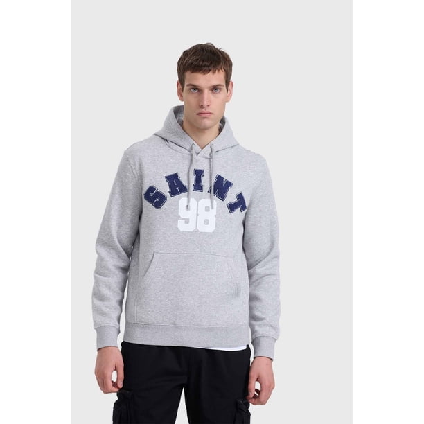 Polerón Hombre Hoodie Print Gris Melange