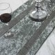 thumbnail image 2 of Caminero de Mesa Jiino 33 × 250 cm Gris con Lentejuelas y Terciopelo, 2 of 6