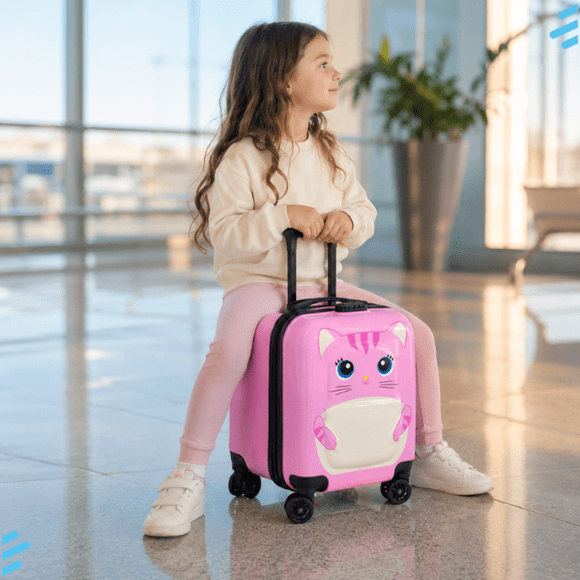 Maleta Ruedas Niños Carry On Infantil Rígida Diseño Gatito