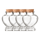 thumbnail image 2 of Pack 24 botella decorativa corazón vidrio tapa corcho 150 ml, 2 of 3
