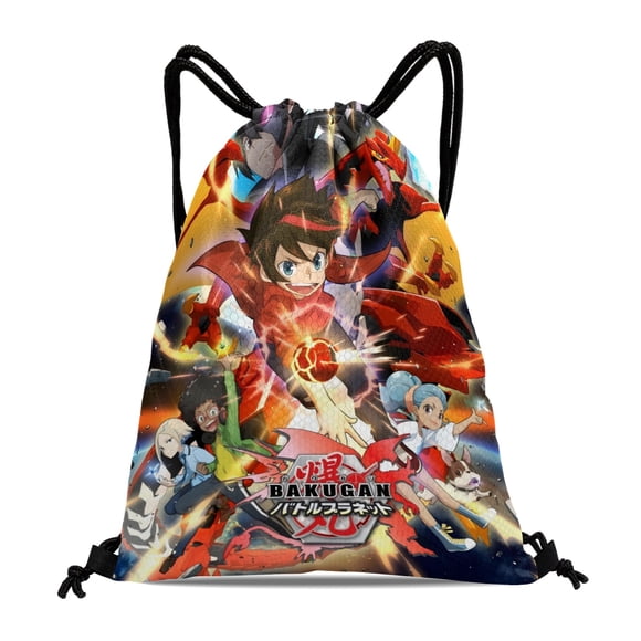 Bakugan Mochila de Cuerdas para Deportes y Gimnasio, Bolsa de Cuerdas Resistente al Agua, Bolsa Cinch, 30×40cm