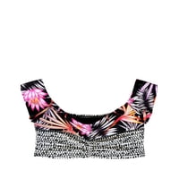 Samia - Bikini Con Hombros Descubiertos Estampado Negro S