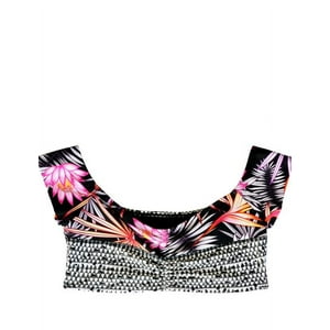 Samia - Bikini Con Hombros Descubiertos Estampado Negro 16