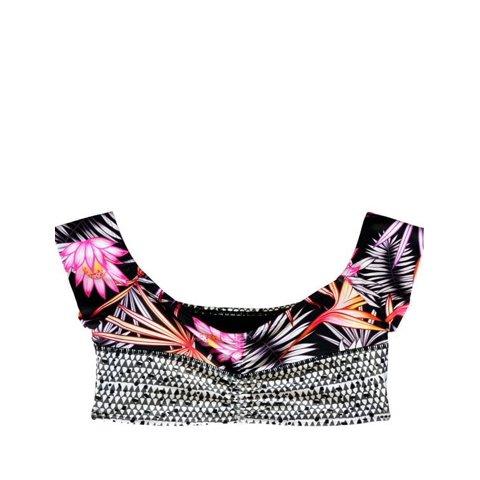 Samia - Bikini Con Hombros Descubiertos Estampado Negro M