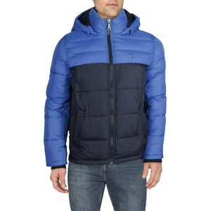 Chaqueta Tommy Hilfiger Para Hombre, Con Capucha, Acolchada, Color Azul Real, Talla 3Xl