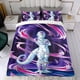 thumbnail image 4 of Freezer Conjunto de sábanas temático, trío de piezas, cómodo y amigable con la piel, diseño único, regalo de decoración para el hogar para familiares, amigos y fans, 90 cm * 190 cm, 4 of 6