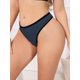 thumbnail image 4 of INSPIRE CHIC Ropa interior femenina de tiro bajo, tangas acanaladas, Softan transpirable, ribete de color contrastante, bragas pequeñas azul marino, 4 of 4