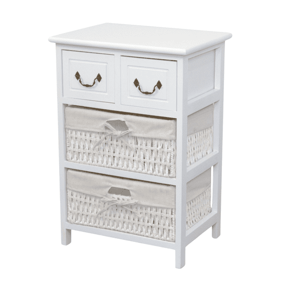 CAJONERA COMODA VIVANCO 4 CAJONES TELA BLANCO