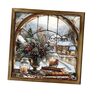 Bothyi - Marco De Fotos De Madera Navideño De 20 X 20 Cm Para Oficina, Vacaciones Y Sala De Estar.