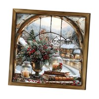 Bothyi - Marco De Fotos De Madera Navideño De 20 X 20 Cm Para Oficina, Vacaciones Y Sala De Estar.