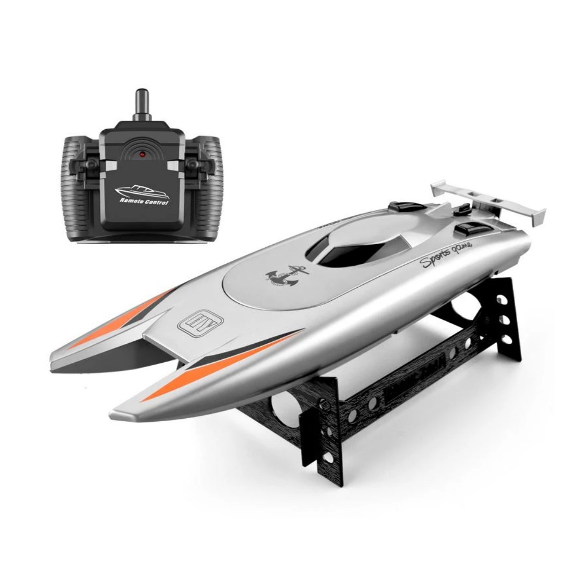 Mundo Online - Lancha Juguete A Control Remoto Doble Moto Gris