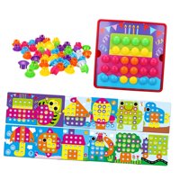 Magideal - Rompecabezas De Tablero Perforado Con Mosaico De Hongos A Juego, Actividades, Manualidades De Tablero Perforado Para Niños De 2, 3 Y 4 Años, Regalos D Estilo B