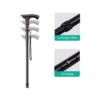 Walk Buddy - Bastón Ajustable Con Radio Alarma Luz Led