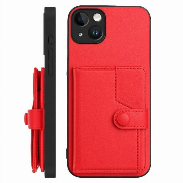 FOXDOCK Funda para iPhone 15 plus con Bloqueo RFID - Diseño Elegante con Cierre de Botón