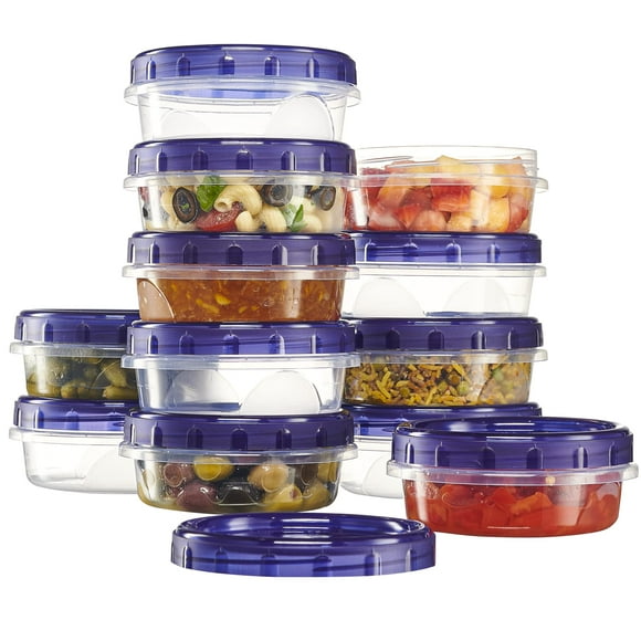 Recipientes de almacenamiento de alimentos PLASTICPRO Twist Cap 240 ml (paquete de 12)