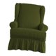thumbnail image 3 of Funda De Sillón Seersucker Wingback Universal Con Faldas Con Volantes Verde, 3 of 5