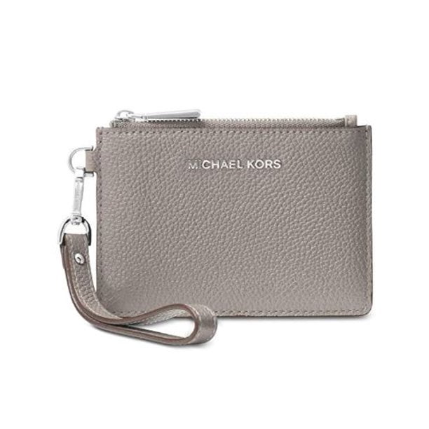 Monedero Michael Kors De Cuero Gris Perla