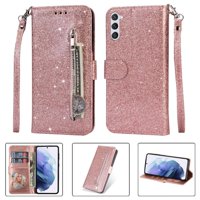 Funda Para Foxdock Elegante Funda Samsung Galaxy S23 Glitter Con Cremallera-Ideal Para El Uso Diario
