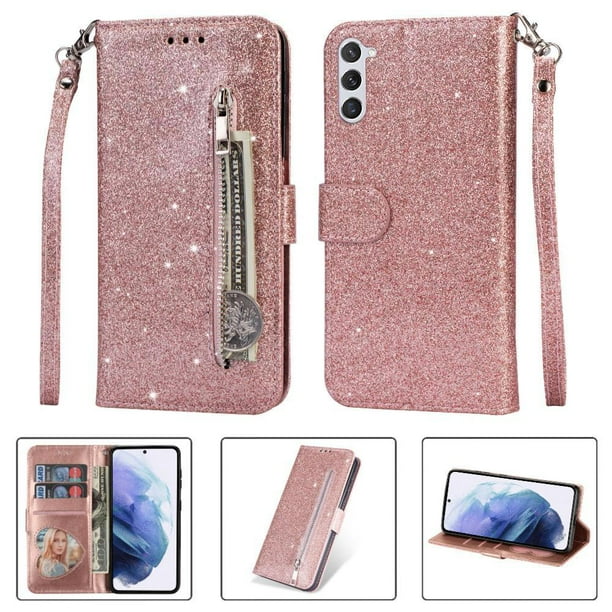Funda para FOXDOCK Elegante funda Samsung Galaxy S23 Glitter con cremallera-Ideal para el uso diario