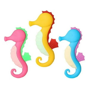 Set 3 Mordedor Diseño Hipocampo Silicona Alivio Bebes Lau