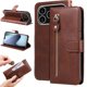 thumbnail image 2 of Funda tipo cartera para iPhone 17 Pro con bolsillo con cremallera y ranuras para tarjetas – Función de soporte Marrón, 2 of 5