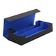 thumbnail image 2 of Estuche organizador para guardar y transportar barajas de cartas coleccionables estándar con cierre magnético. Capacidad para 550 cartas, con divisor, resistente para TCG. azul2, 2 of 5