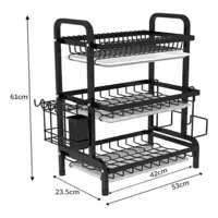 Genérico - Rack Para Platos Negro 3 Niveles