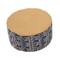 Bothyi - Almohada Redonda Del Asiento Del Cojín Del Piso Del Tejido De Paja Para El Elefante Azul Del Color De La Sala De Estudio Del Apartamento Del Hotel