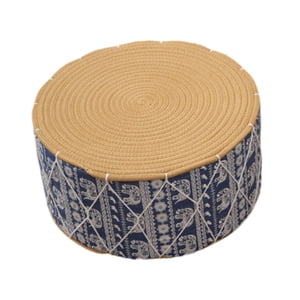 Bothyi - Almohada Redonda Del Asiento Del Cojín Del Piso Del Tejido De Paja Para El Elefante Azul Del Color De La Sala De Estudio Del Apartamento Del Hotel