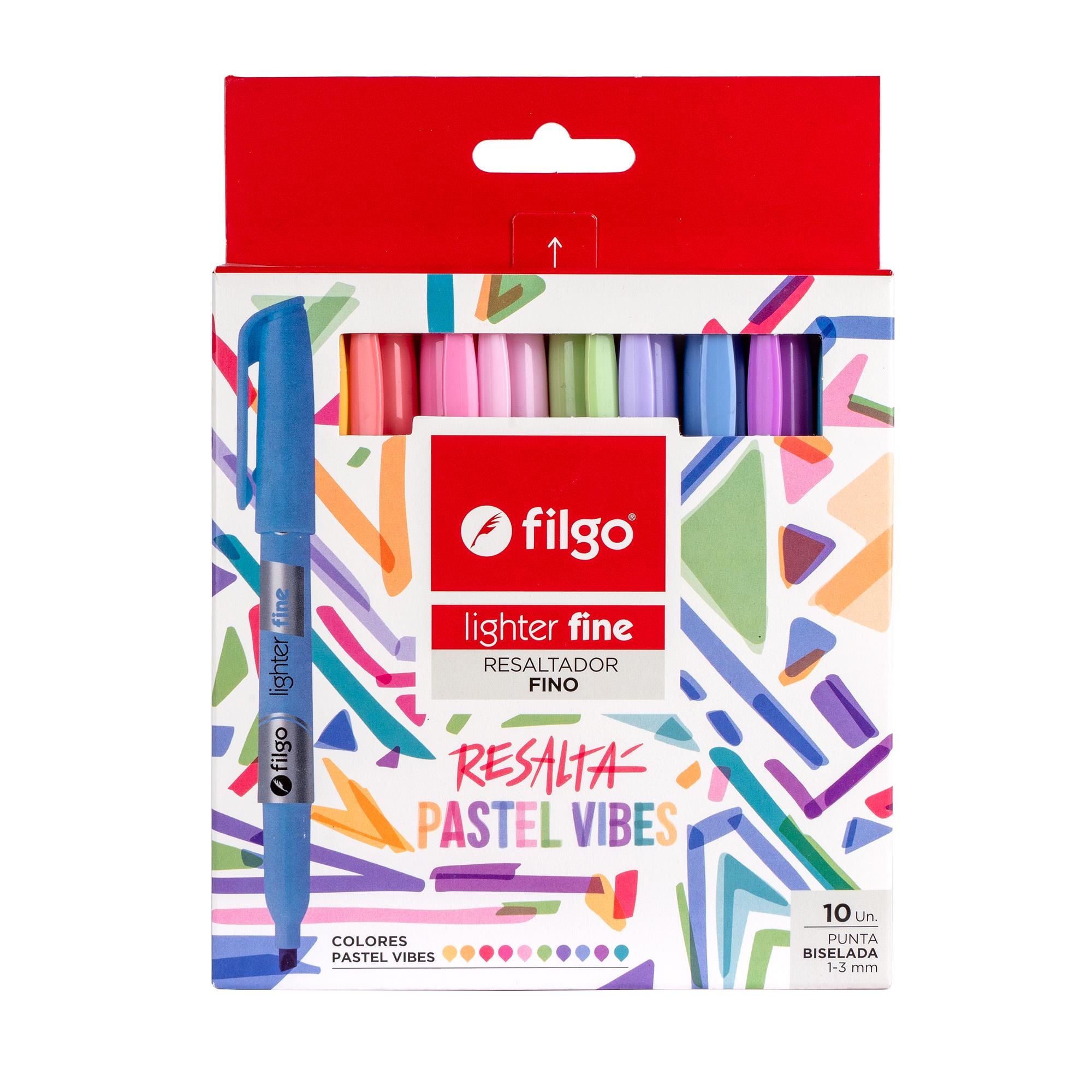 Destacador Lighter Fine / Estuche 10 Pastel Vibes Filgo