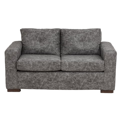 Muebles América - Sofá Franco 2 Cuerpos Cuero Auris Gris