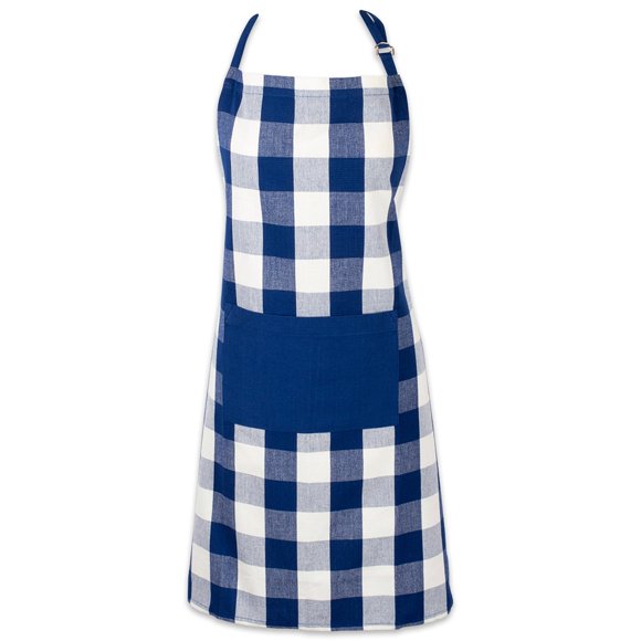 Delantal DII Buffalo Check Classic Farmhouse Chef, unisex, azul marino