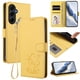 thumbnail image 2 of Carcasa Billetera de Cuero Sintético para Samsung Galaxy A55 5G, Amarillo, 2 of 6