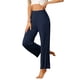 thumbnail image 4 of Pantalones de pijama de algodón para mujer INSPIRE CHIC, suaves y transpirables, pantalones de dormir con bolsillos y cintura elástica L Azul profundo y negro, 4 of 6