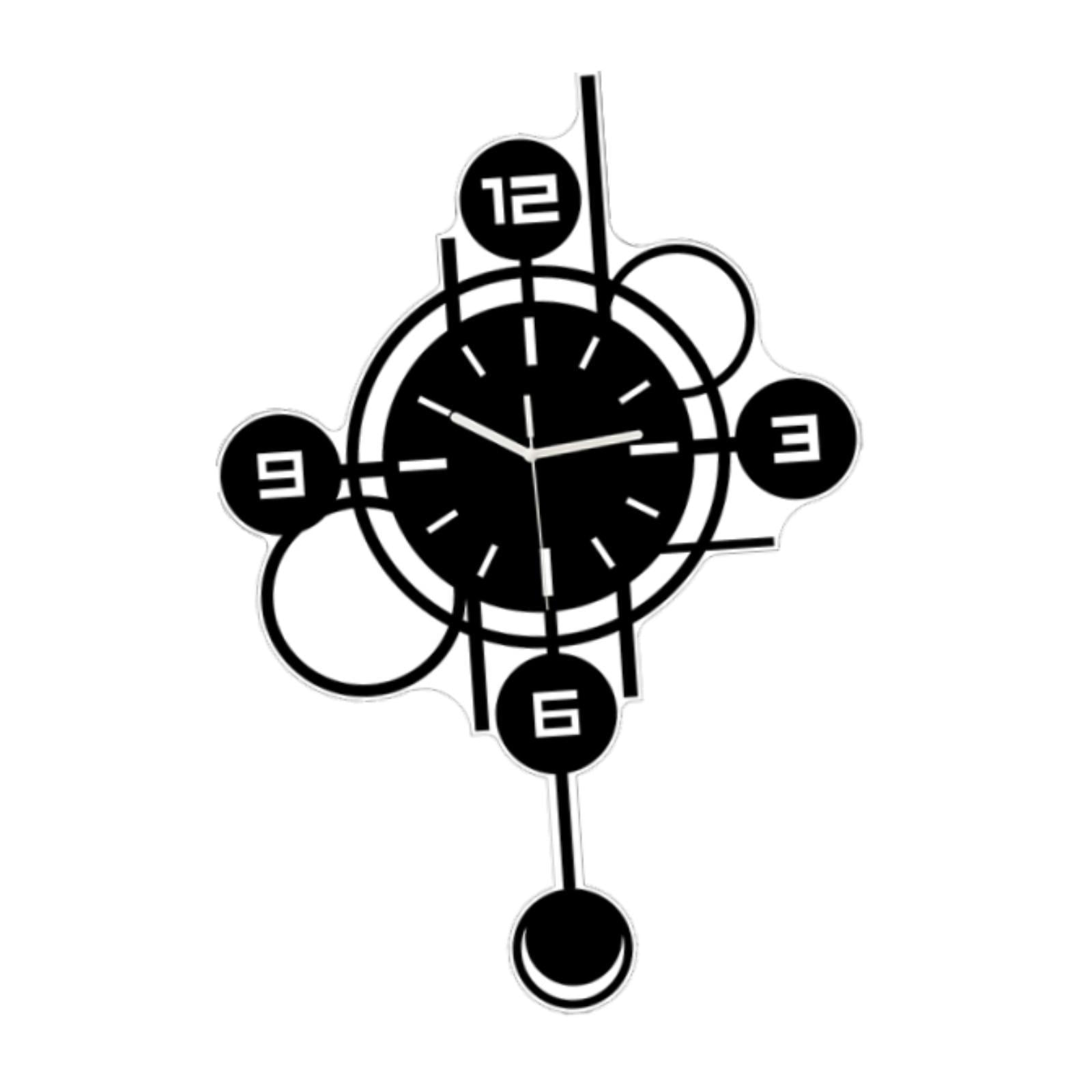 Bothyi - Reloj De Pared De Péndulo, Regalo Práctico, Decoración Del Hogar Para Aulas, Tiendas, Comedores, Negro, 40 Cm