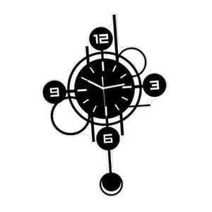 Bothyi - Reloj De Pared De Péndulo, Regalo Práctico, Decoración Del Hogar Para Aulas, Tiendas, Comedores, Negro, 40 Cm