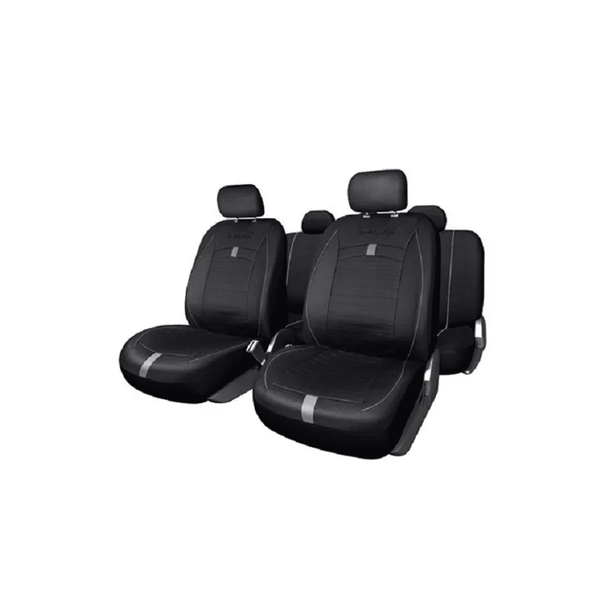 Genérico - Fundas Cubreasiento B-equip Ecocuero Universales Negro