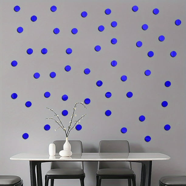 50pcs Small Circle Mirror Wall Sticker, 3D Mirror Wall Sticker, Removable DIY Decal Mural Wallpaper