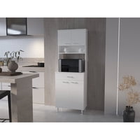 Tuhome - Mueble Para Microondas Kitchen-60 Blanco 169X60X35,1 Cm