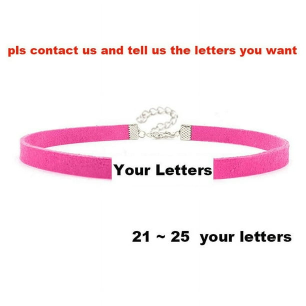 Hot Sexy Rose Red Suede Leather Collar Rhinestone Letters Choker Harajuku DIY Customized Necklaces Lovers BDSM Cosplay Jewelry