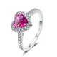 thumbnail image 2 of Anillos de Corazón para Mujer 1 Uds Color D VVS1 Anillos de Compromiso de Moissanita Anillos de Diamante Blanco/verde/rosa Anillos de Boda de Plata Esterlina 925 para Mujer con Certificado, 2 of 7