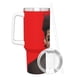 thumbnail image 3 of Bad Bunny Vaso aislado de acero inoxidable con asa, diseño temático, regalo para familia, amigos y fans; incluye pajita y encaja en el portavasos estándar, 40 oz, 3 of 6