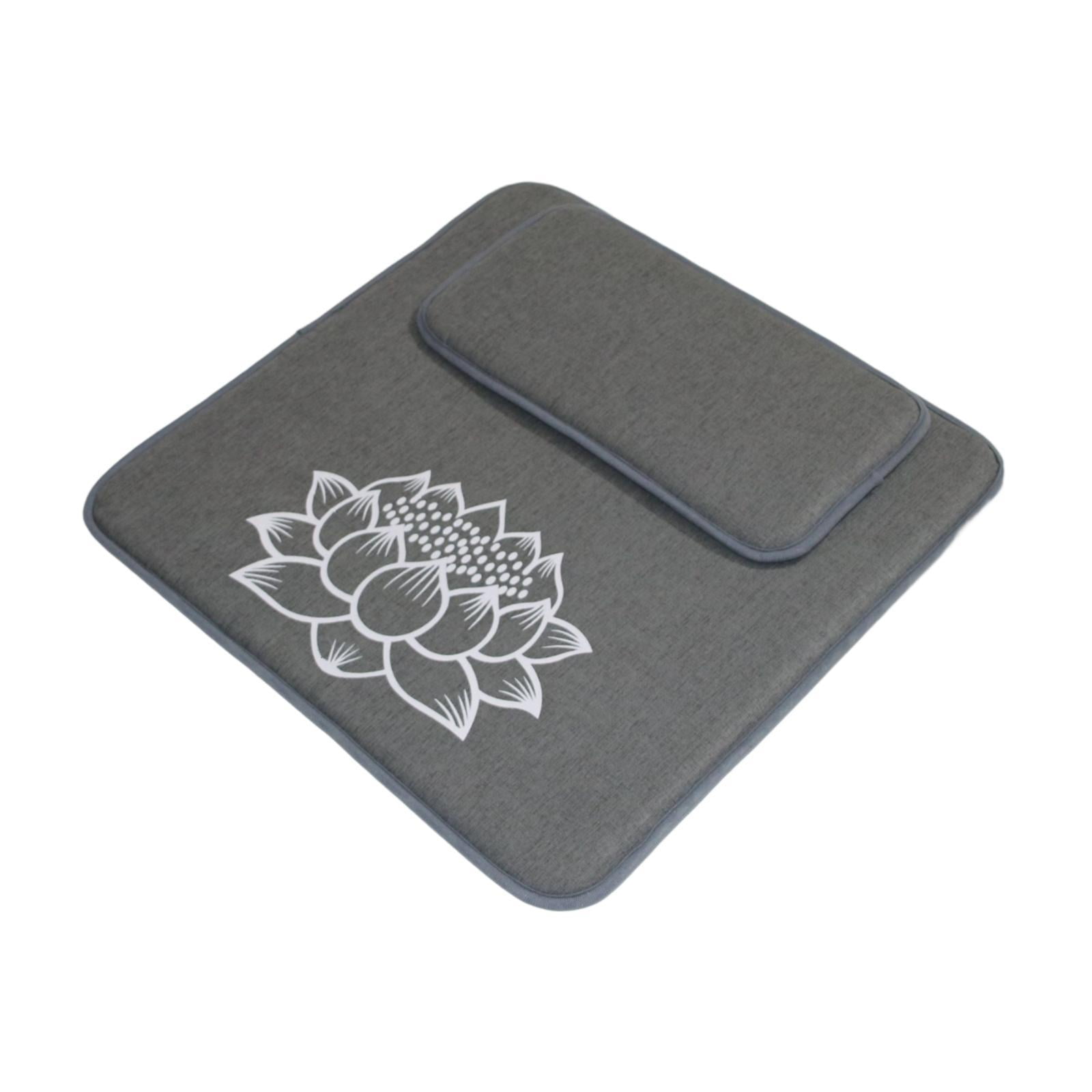 Ioensy - Cojín De Meditación, Asiento De Yoga, Cuadrado, Antideslizante, Para Dormitorio, Juego De Almohadas De Suelo, Color Gris