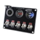 thumbnail image 3 of Coche 5 Gang Boat Switch Panel Impermeable Dual USB Multifunción Luz Roja, 3 of 5