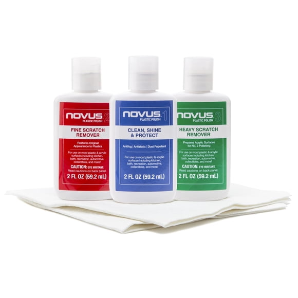 Kit de cuidado para plástico Novus PK1-2 Clean & Shine con removedor de rayones